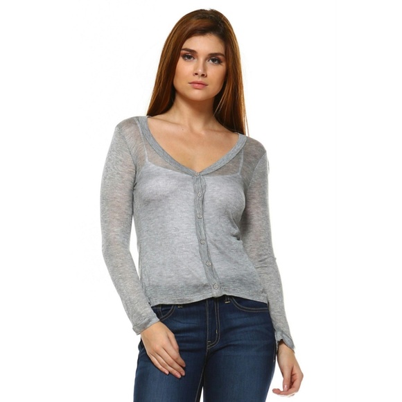 Sweaters - Women's Lightweight Sheer Cardigan Heather Gray